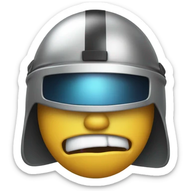 Drooling emoji with helmet sticker