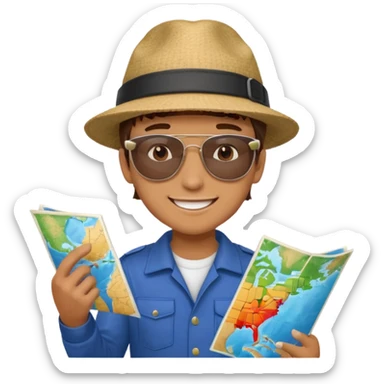 boy tour guide in USA,  sticker