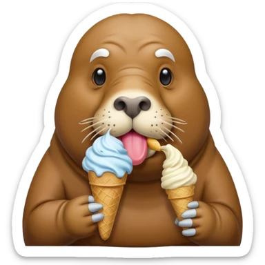 Tricheco dolce che mangia gelato  sticker