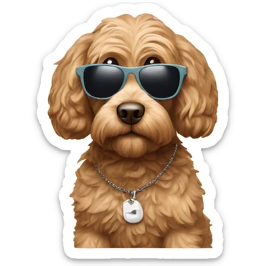 Cockapoo with sunglasses sticker
