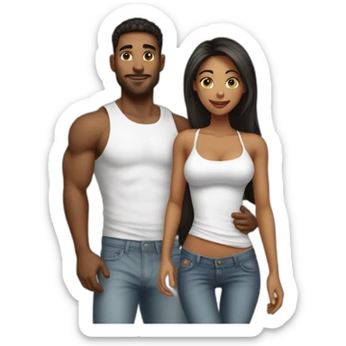 Sexy boy with sexy girl sticker