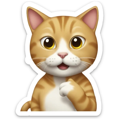 cat on the phone sticker