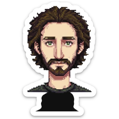 hairy man with a crooked nose sticker