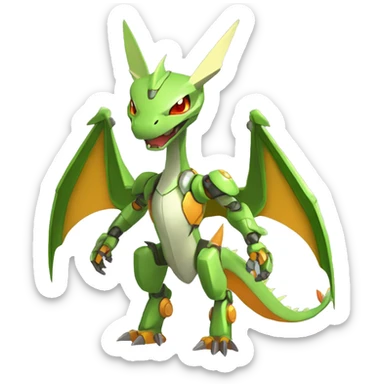 Mechanical Flygon-Scyther-Charizard-raptor-Medabot-Mecha full body sticker
