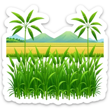 Draw an emoji of a rice field. sticker
