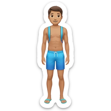 a man in Bermuda shorts as a swimsuit full body sticker