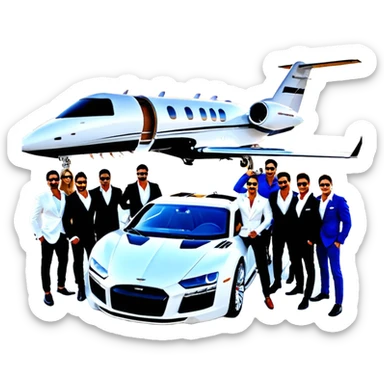 Speakers: Grant Cardone, Tai Lopez, Josh Madrid, Alex Hormozi, Iman Gadzhi, Daniel G, Branden Condy, Patrick Bet-David, Dan Henry, Luke Belmar, Shelby Sapp, Leila Hormozi, Tefi Valenzuela, business, influencers, friends, rich millionaire success lifestyle, private jet , supercars, success, sales sticker