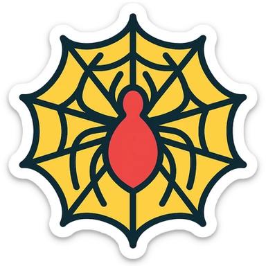 spiderman logo, web motif, stylized spider, graphic sticker