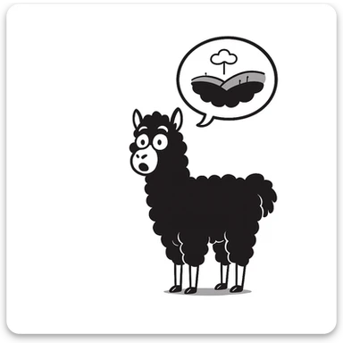Make the alpaca look surprised, keep the original style sticker