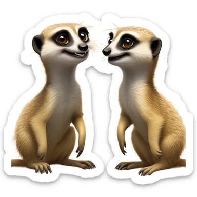 Two meerkats grimacing sticker