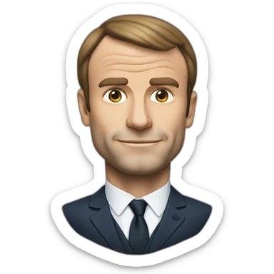 Macron met un bras tendu devant sa tête sticker