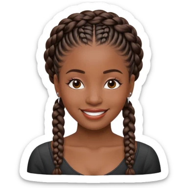 generate an emoji for this phrase, Start strong to earn trust and be noticed. End strong to be remembered. make it a black woman in braids updo. sticker