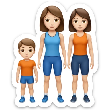 Light brunette beautiful fit mom with 3 sons sticker
