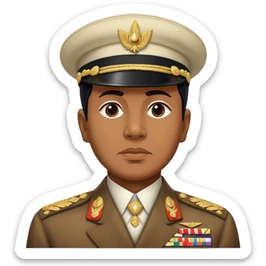 ​Cinematic Realistic Portrait of Sukarno, depicted in a lifelike, realistic style based on his iconic portrait, showcasing his thoughtful, charismatic expression in period attire, rendered with detailed textures and warm, evocative lighting that captures his pioneering spirit and national pride, sticker