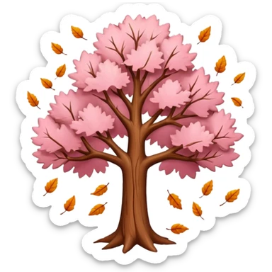light pink autumn tree sticker