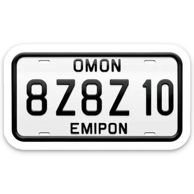 Make a car number plate say BGZ9007 sticker