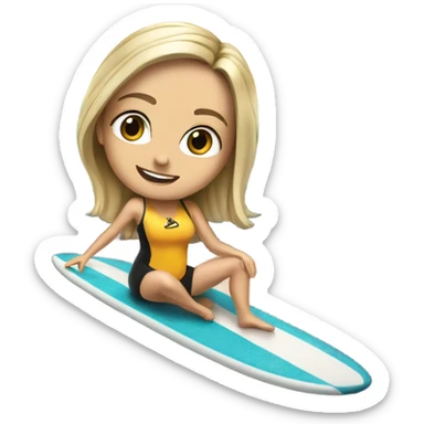 Lily Barton on surf board sticker