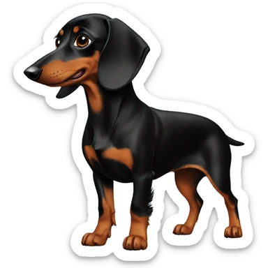 black dachshund walk sticker