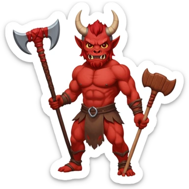 Oni – Horned demon with club. sticker