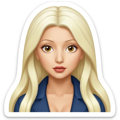 Christina Aguilera with long platinum blonde hair  sticker