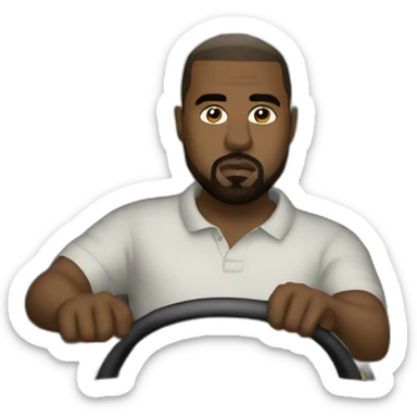 kanye west driving a golf sticker