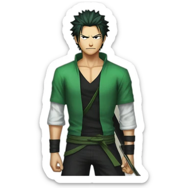 roronoa zoro with black hair sticker
