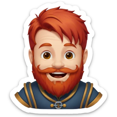 Ein zwerg mit roten Haaren der lacht sticker