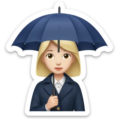 a person holding an umbrella sticker