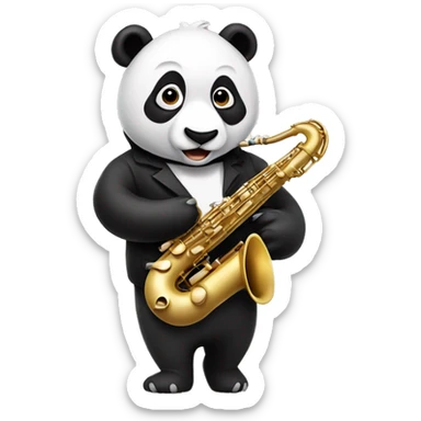 A panda playing the saxophone  sticker