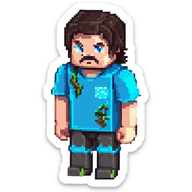 Jack Black as a Minecraft character sticker