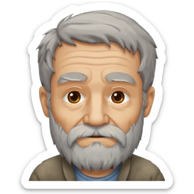  portrait of old man with scruffy beard sticker
