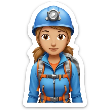 female mountain climber sticker