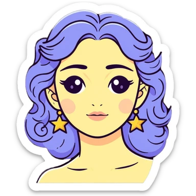 universe goddess Sophia with pretty perfect feminine attractive face, cosmic beauty with detailed delicate facial features, starry goddess with ethereal glow sticker