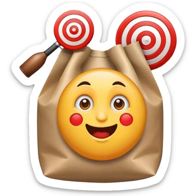 I need a emoji that just looks like a normal emoji holding a target bag sticker