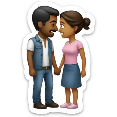 Pareja dándose besos sticker