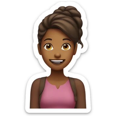 Brown girl sticking out her tongue sticker