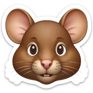 Cinematic Noble Brown Rat Portrait Emoji, Poised and alert, with a sleek, agile build and a smooth, well-groomed coat of warm brown fur, beady, determined eyes, Simplified yet sharp and sophisticated features, highly detailed, glowing with a soft, dignified glow, high shine, intelligent and resourceful, stylized with an air of urban savvy, focused and attentive, soft glowing outline, capturing the essence of a watchful and confident rat that feels as though it could scurry out of the screen with effortless authority! sticker