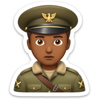 A man trying to defend himself from an army sticker