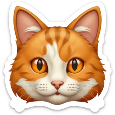 Res cat with big nose sticker