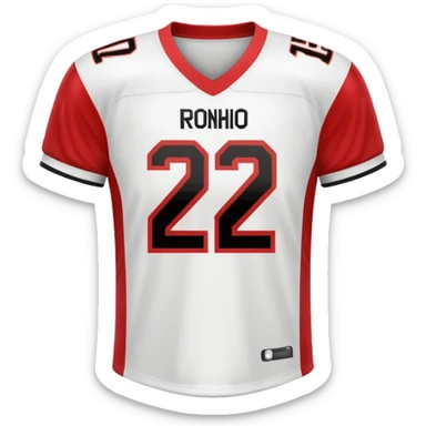 White football jersey turn around with number 22 and my name RONIHO sticker