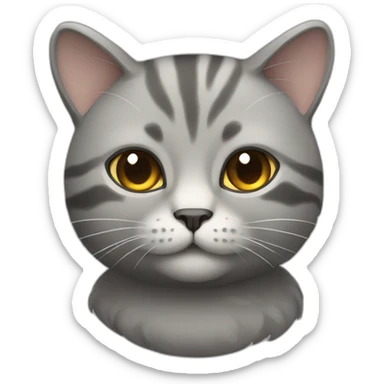 a round-faced gray beehive cat sticker