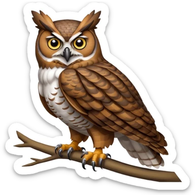 great horned owl full body sticker