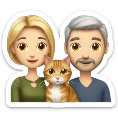 European Couple with cat sticker