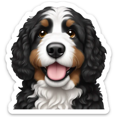Black and white bernedoodle  sticker