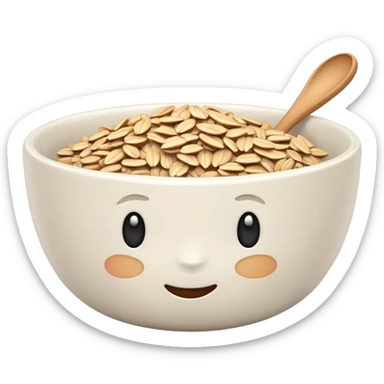 create a bowl with oat emoji ios style without grains and soup sticker