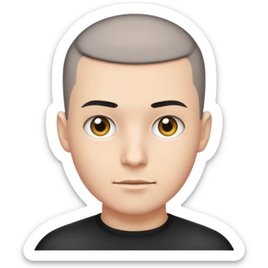 Un mec avec blanc avec une buzz cut noir  sticker