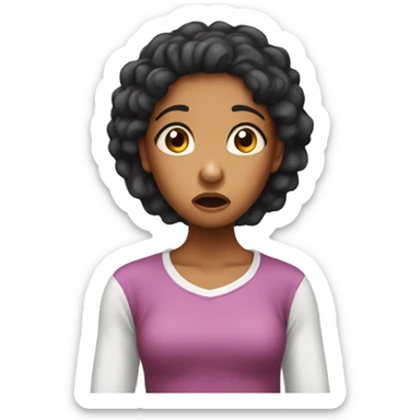 Shocked biracial girl  sticker