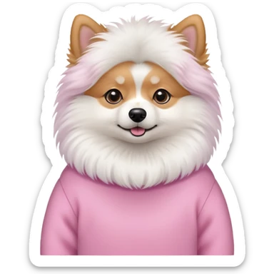 Spitz dog in a pink sweater sticker