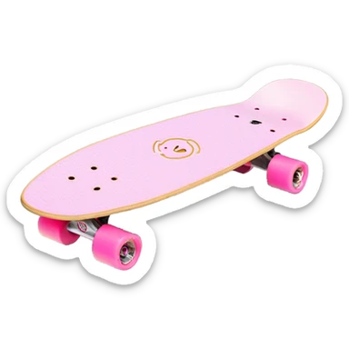 The underneath of a single light pink 27” penny skateboard in colour cactus wanderlust sticker