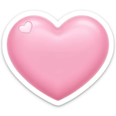 A baby pink heart shape in iOS emoji style, 3D icon, plastic texture, soft reflection, minimalist design. sticker